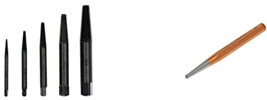 GEDORE Schraubenausdreher-Satz, Chrom-Vanadium-Stahl, 54 HRC, In transparenter Kunststoffbox, 5-teilig, M3-M18 & Körner, 120 mm, Robuster Vanadium-Stahl, 4 mm Schlagkopfdurchmesser, Nach DIN 7250