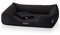 BedDog Premium Orthopädisches Hundebett Buffy, Hundesofa aus Kunstleder, Abnehmbarer Bezug, Kuschel-Decke Zugabe - Black (schwarz)