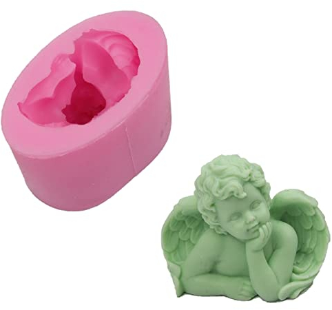 3D Silikonform Engel Gießform, Kuchen Fondant Backform Baby Engel Silikon Seife Form, DIY Fondant Backen Werkzeug Für Schokolade Kuchen Form Dekorieren (Typ 2)