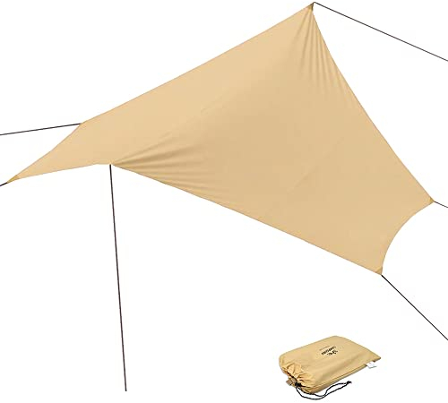 Campguru Tarp Wing Sonnen Segel Camping Vor Zelt Wind Schutz Plane Baumwolle 4 m, Einheitsgröße, Khaki