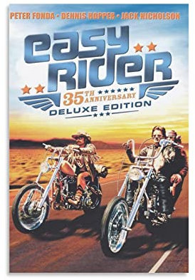 Easy Rider 1969 Filmposter mit klassischer Straße, Kunstposter und Wandkunst, modernes Familienschlafzimmerdekor, Poster, 60 x 90 cm