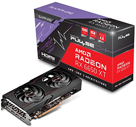 Sapphire 11319-03-20G Pulse AMD Radeon RX 6650 XT Carte Graphique de Jeu avec 8 Go GDDR6, AMD RDNA 2, Noir