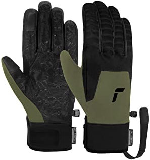 Reusch Raptor R-TEX XT Touch-TEC warme, wasserdichte, Winddichte und atmungsaktive Winterhandschuhe Fingerhandschuhe Skihandschuhe Herren Damen touchscreenkompatibel, Olive-schwarz, 8