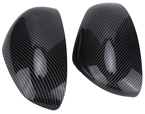 Fydun Paar Seitenrückspiegelkappen Schutzgehäuse Aufkleben Ersatz für Smart Fortwo/Forfour 453 2015-2021(Kohlefaser-Stil)