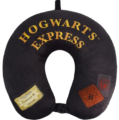 Ful Harry Potter Neck Pillow, Hogwart's Express Travel Head Pillow for Sleep in Airplane or Car, Black