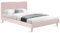 IDMarket - Lit Double scandinave Balta avec tête de lit et sommier 140 x 190 cm Tissu Rose Clair Effet Velours
