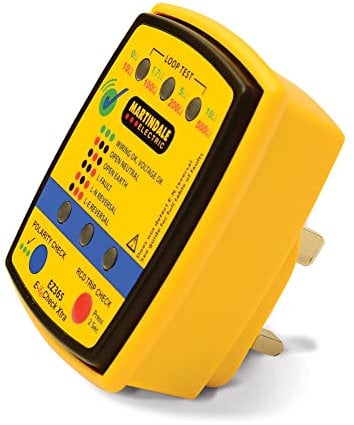 Martindale EZ365 Socket, Earth Loop and RCD Tester, Yellow, 65 x 80 x 59 mm