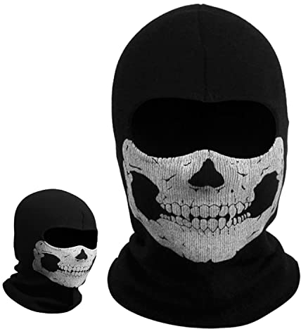 AYNKH Cagoule tête de mort - Masque fantôme Call of Cagoule - Noir - Pour vélo, skateboard, ski, cosplay, costume - Taille unique, Noir , Taille unique