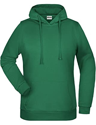 James & Nicholson Damen Basic Kapuzensweat - Leicht taillierter Kapuzenpulli mit angerauter Innenseite | Farbe: irish-green | Grösse: M