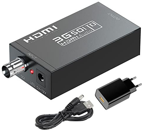 Convertitore da SDI a HDMI, 1080p HD / 3G/ SD-SDI al convertitore HDMI Audio, BNC all’adattatore HDTV per il proiettore di Monitor SDI