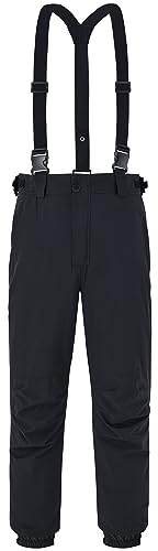 ATLASLAVA Herren Winter Skihose mit Trägern Wasserdicht Warm Winddicht Reißfest Rtmungsaktiv Black XL