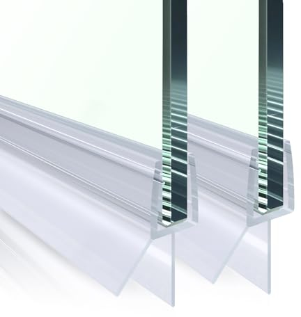 CKB Duschtürdichtung zwei, für 6 mm Glas-Duschtüre, Duschtür Dichtung Unten, Länge 900 mm pro Stück, Duschlippendichtung für Duschtüren, Klar