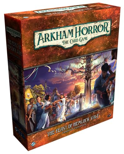 Fantasy Flight Games Arkham Horror The Card Game The Feast of Hemlock Vale CAMPAGN Expansion - Discover a Mysterious Forbidden Isle! Cooperative LCG, Ages 14+, 1-4 Players, 1-2 Hour Playtime, Made by