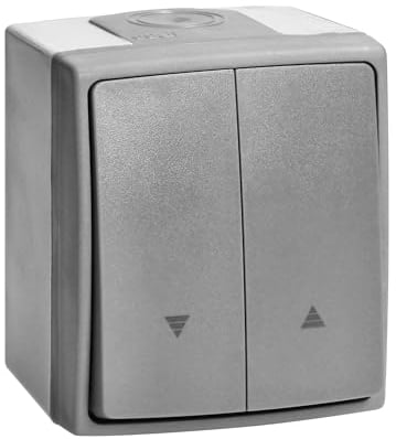 Miratic Interruptor Pared, Interruptor Superficie, Interruptor Doble, Ideal para Persiana Electrica. Diseño Elegante y Funcional para Uso Doméstico y Comercial IP55