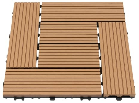 Terrassenfliesen WPC Fliesen 30 x 30cm Klickfliesen Balkon Balkonfliesen Terrassenfliesen Klicksystem, 22 Stück - 1.98m², Sind Verschleißfest, Korrosionsbeständig, Einfach zu Verlegen