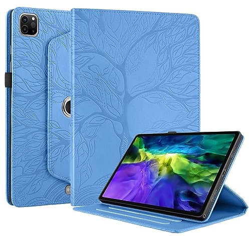 Succtopy Hülle für iPad Air 5.Generation 2022/ iPad Air 4.Generation 2020 10.9 Zoll PU Leder 360°Drehbar Multi-Winkel Lederhülle mit Standfunktion und Stifthalter Schutzhülle iPad Air 5/4 Blau
