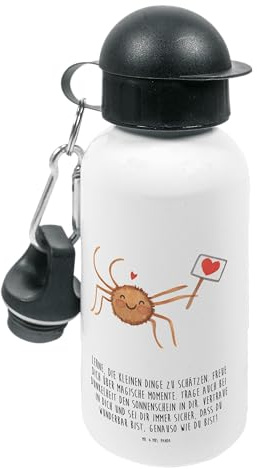 Mr. & Mrs. Panda Kindertrinkflasche Spinne Agathe Motivation - Geschenk, Glück, Liebe, Dankeschön, Kindergeburtstag, Vertrauen, Getränkeflasche, Trinkflasche, Edelstahl, Wasserflasche, Thermoflasche