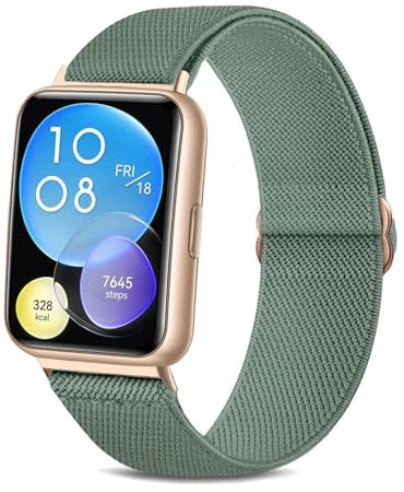TUCOMO Elastische Nylon Armband Kompatibel mit Huawei Watch Fit 2 Active/Elegant/Classic,Loop Dehnbare Ersatzband für Huawei Watch Fit 2 Herren Damen