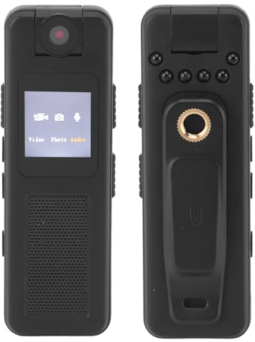 Tbest Mini Camera De Poche, Caméra Corporelle De Police,Mini Caméra Corporelle,Enregistrement Audio Vidéo,Caméra Portée sur Le Corps avec Support Magnétique,Mini Caméscope De Poche De Police À Vision