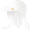 FURTALK Cotton Baby Toddler Sun Hat UPF 50+ UV Protection Kids Unisex Girls & Boys Summer Cap with Adjustable Chin Strap Neck Flap, White, 0-6 Months