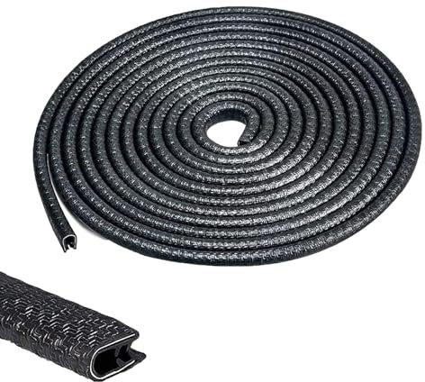 5M Car Door Edge Protector Strips, Black U Shape Edge Guards Strips, Car Door Sill Rubber Edging Trim, Car Side Door Edge Protection Fit for Most Cars