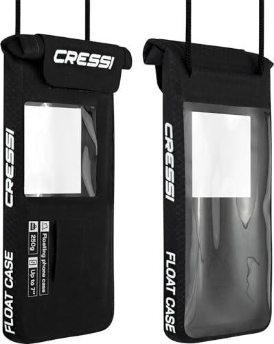 Cressi Unisex-Adult Float Floating Dry Phone Case Black 7'' wasserdichte und Schwimmende Smartphone Hülle, Schwarz
