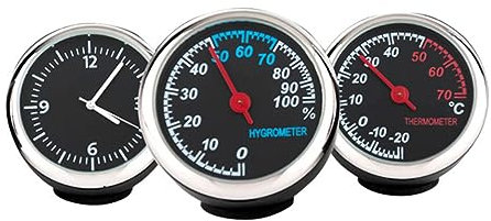 Gatuida Armaturenbrettdekorationen für Autos Auto-Hygrometer Feuchtigkeitsmesser auto hygrometer mechanischer Hygrometer leuchtende Uhr Autozubehör Wagen Digitaluhr Thermometer Quarzuhr
