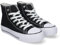 83321 Zapatilla Abotinada de Mujer, Comoda, con Material de Lona, Estilo Bamba Casual, y Cierre de Cordones Negro Talla 38