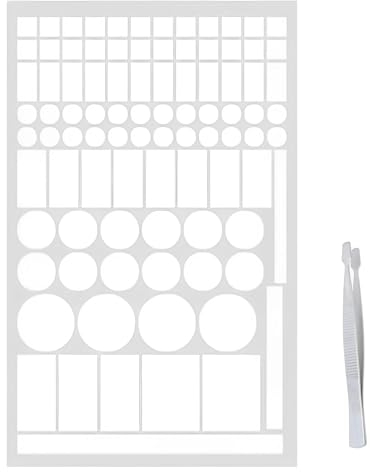 Teegxddy autocollants de blocage de la lumière 1 Feuilles 92PCS avec 1PCS pince à épiler,Blackout Sticker autocollants de réduction de la lumière LED 50% ~ 80% Couvercles À LED Bloquants La Lumière