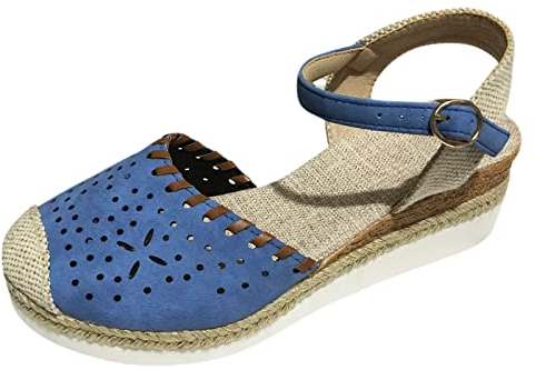 TYUIOP Keilsandalen Damen Sommer Schnürhalbschuhe 38 Sommer Offene Zehe Bohemian Flip Flops Sandalen Damen Sommer Bequem Mit Absatz Reißverschluss Damenschuhe Weite H Sommer Elegante Sandalen