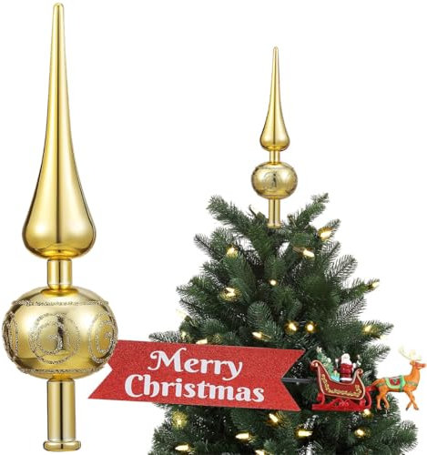 Christbaumspitze Gold - Weihnachtsbaumspitze Goldfarben, Christbaumschmuck Spitze
