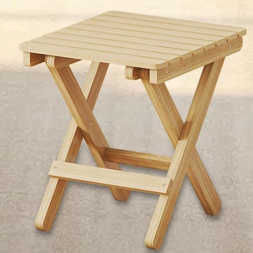 Eventerde Tabouret pliant en bois naturel - Tabouret de jardin - Tabouret pliant - Tabouret de fleurs - Table d'appoint - Tabouret de jardin - Tabouret de fleurs - Table d'appoint - Tabouret pour