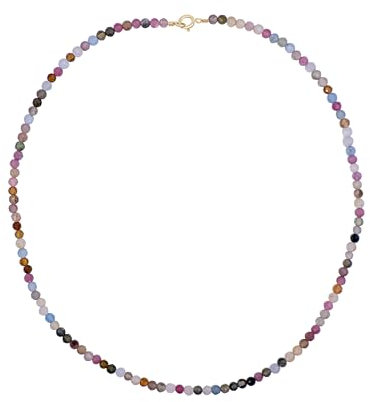 Turmalin Halskette 585 Gold Natürlicher Edelstein Schmuck 3mm Geburtsstein Neu 14K (45 cm)