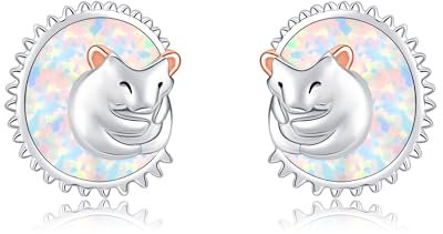 Igel Ohrringe S925 Sterling Silber Opal Igel Ohrstecker Niedliche Tierschmuck Geschenke für Frauen Igel Liebhaber