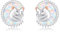 DAYLINLOVE Igel Ohrringe S925 Sterling Silber Opal Igel Ohrstecker Niedliche Tierschmuck Geschenke für Frauen Igel Liebhaber