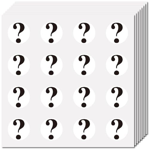 CREATCABIN 128 Stück Fragezeichen Aufkleber Scrapbooking Kunststoff Aufkleber Selbstklebend Wasserfest Runde Symbol Aufkleber In Großpackung Perfekt Für Lehrer Kalender Tagebücher Wasserflaschen 2.5cm