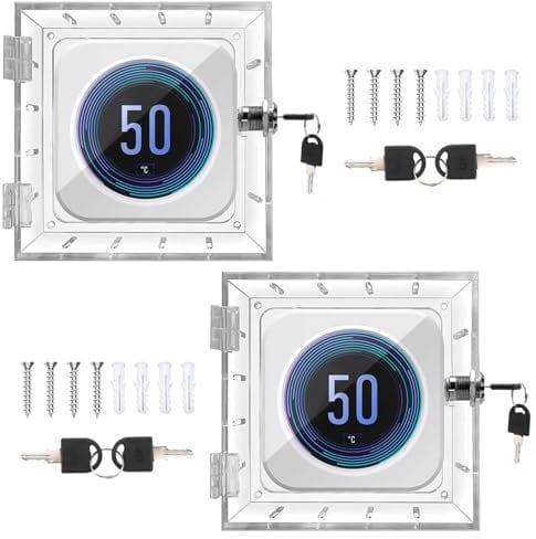 2 Stück Thermostatschutz, 12,5*12,5*5 Cm Thermostat Schutzabdeckung Mit 2 SchlüSsel Thermostat SchließKasten Transparente Acryl Thermostat Abdeckung Wand Thermostat Cover FüR Wohnungen,BüRos,Schule
