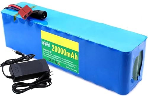 48V 20Ah Ebike Batería Litio,48V 13S3P Bateria para Bicicleta Electrica para Bicicleta Eléctrica con Cargador Baterías Recargables para 200W 500W 800W 1000W Scooter Motor 48V 20Ah,T