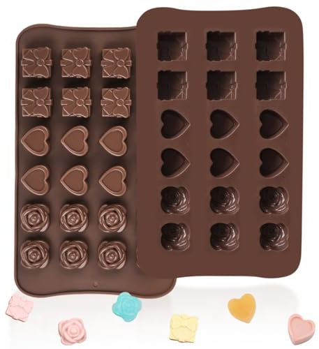 Molde de Silicona para Chocolate 2 Piezas - Tableta y Turron Profundo para Dulces, Gelatina y Leche