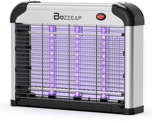 Buzzeap LED Fly Zapper，Fly Killer Indoor has Low Power Consumption,4200 V Strong Mosquito Zapper, 3 Bulbs，Insect Killer Does Not need to Replace The Bulb and Can be Used for a Long Time
