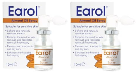 Earol Almond Oil Ear Spray for Ear Wax Removal, 10ml (Pack of 2) | Clinically proven ear wax removal; Helps reduce need for syringing; 180 Metered Doses in each 10ml Spray Bottle