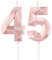 Rose Gold 45 Geburtstag Kerzen, 3D Nummer 45 Kerze für Kuchen, Frauen 45 Geburtstag Dekorationen, Roségold 45 Kerze Kuchen Topper für Mädchen Frauen Haar ihn Geburtstagsfeier Hochzeit