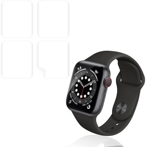 Bodyguard 4 Stück Schutzfolie für Panzerglas für Apple Watch Series 4/5/6/se/se2 (40mm), Flexible TPU, Anti Kratzer, Keine Blasen Schutzglas, 0,15mm Ultra-Klar Apple Watch 40mm Displayschutzfolie ﻿