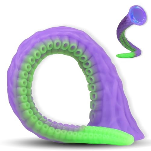 AMAZBEE Monstre Godemiché avec ventouse et tentacules Plug anal réaliste en silicone pour femmes et hommes Plugs butt extra longs pour massage de la prostate (L)