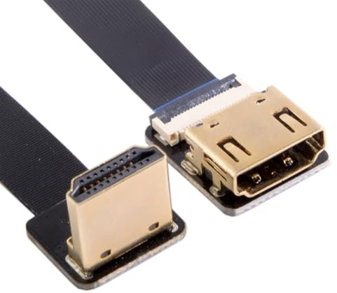 CY Cavo di prolunga FPC Cord Ultra Slim Down Angled HDMI Maschio a HDMI Femmina 1080P per FPV HDTV Multicopter Fotografia aerea A4-A3 (10 cm)