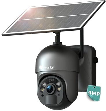 Ctronics 4MP 4G Solar Security Camera Outdoor with SIM Card, No WiFi PTZ CCTV Camera, 14400mAh Battery, PC Remote, Color Night Vision, FTP/Cloud/TF Storage, PIR Human Detection