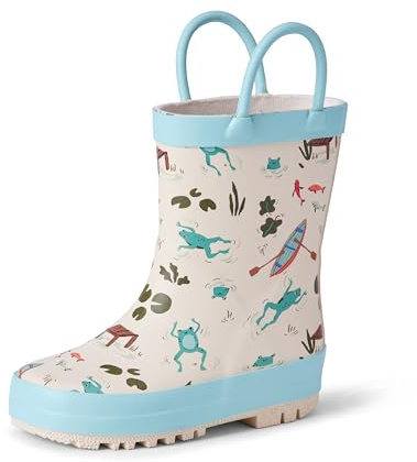 Amazon Essentials x Sofia Grainge Stivali da Pioggia in Gomma Idrorepellenti Unisex Bambini e Ragazzi, Tan Chiaro Rane, 29 EU