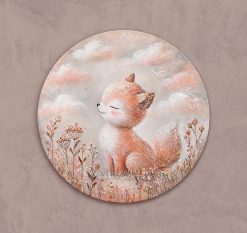 YS-Art Belles peintures Acryliques sur toile avec des accents dorés, tableau mural coloré peint à la main images de Décoration intérieure Moderne pour Salon chambre d'enfant 80 cm