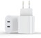 Powice 2 x 20 W USB C Charger, PD20W 2-Port 20W + 20-W USB Charger, USB C Charger with 2 USBC Ports, Power Supply for iPhone 16/15/14/13 12 11 SE XS XR 8 7, White