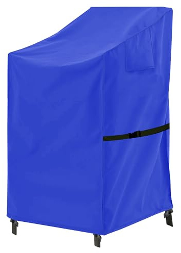 OUTTDID Gartenstühle Abdeckung Wasserdicht 1 Stücke, 600D Oxford Winddicht | Winterfest Stapelstühle Abdeckung, Schutzhülle für Gartenstuhl mit Belüftungsöffnungen, 71x91x80/120cm, Blau